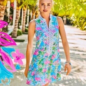 Lilly Pulitzer‎ Jane Shift Dress Floridita Pink Flamingo Print Size 2